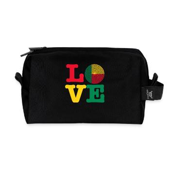Benin Love Herz Mandala - Recycelte Kulturtasche - Schwarz - Vorne