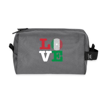 ITALIE COEUR - Trousse de toilette en tissu recyclé - anthracite - Devant