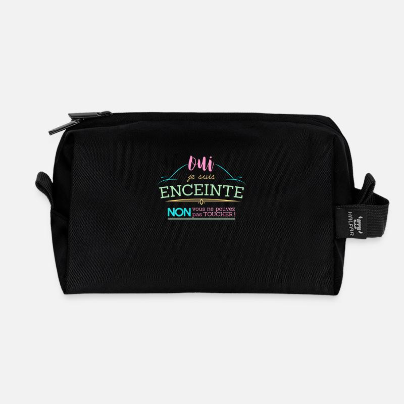 Oui je suis enceinte - Trousse de toilette en tissu recyclé - noir