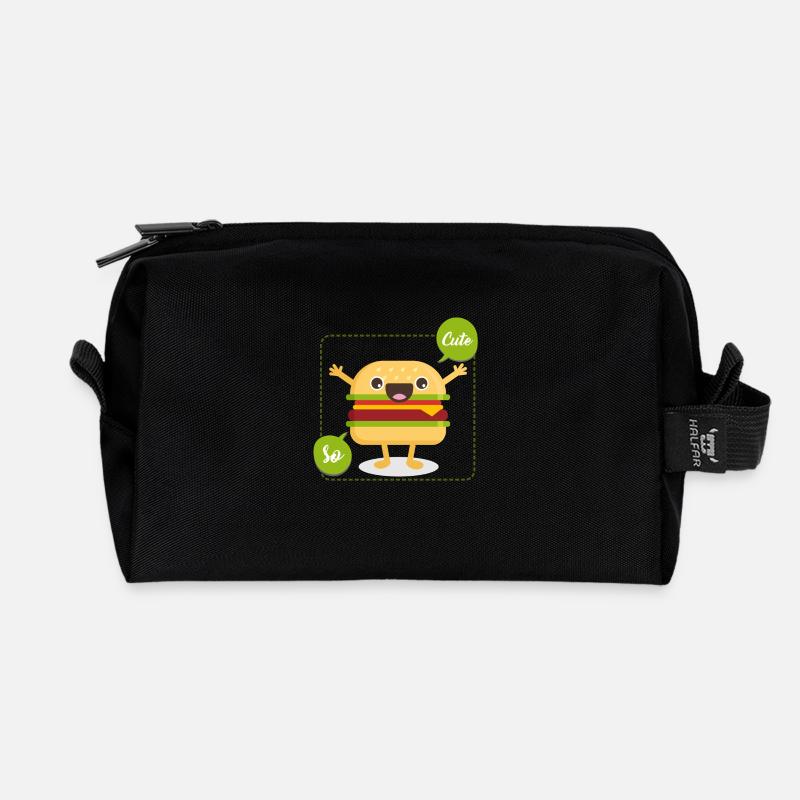 Süßer Hamburger - Recycelte Kulturtasche - Schwarz