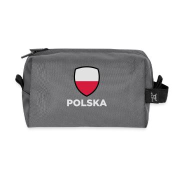 Drapeau national de Pologne - Trousse de toilette en tissu recyclé - anthracite - Devant