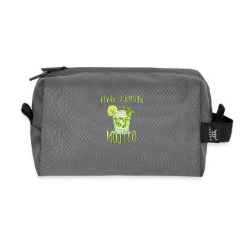 Vivre d'amour et de mojito - Trousse de toilette en tissu recyclé - anthracite - Devant