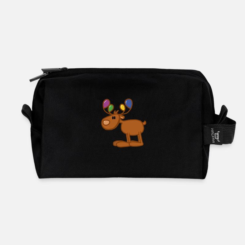 rentier mit farben - Recycelte Kulturtasche - Schwarz