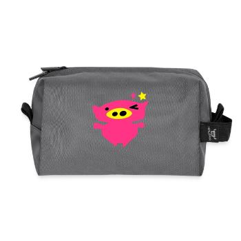 cute_pink_piggy_face_vec10_c3 - Recycelte Kulturtasche - Anthrazit - Vorne