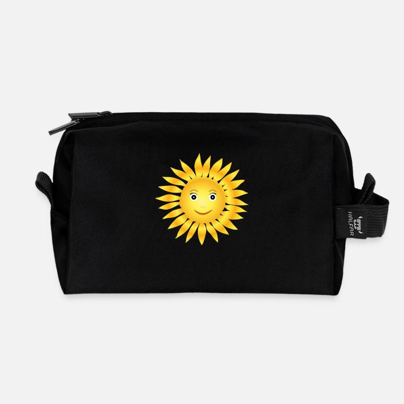 Sonne - Recycelte Kulturtasche - Schwarz