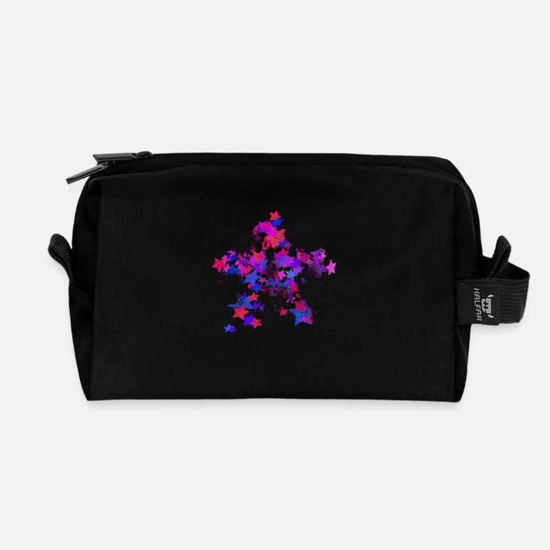 sterne - Recycelte Kulturtasche - Schwarz