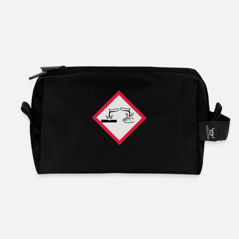 Gefahrstoffe ätzend - Recycelte Kulturtasche - Schwarz