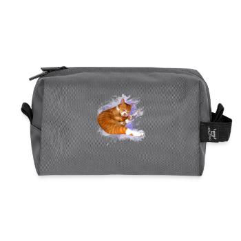 simba_kater_kopie - Recycelte Kulturtasche - Anthrazit - Vorne