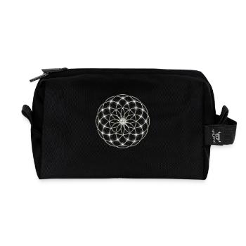 Flower of Life - Seed of Life - Tube Torus, - Recycled Toiletry Zip Bag - black - Front