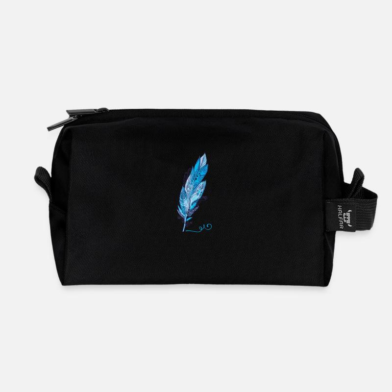 Feder - Recycelte Kulturtasche - Schwarz