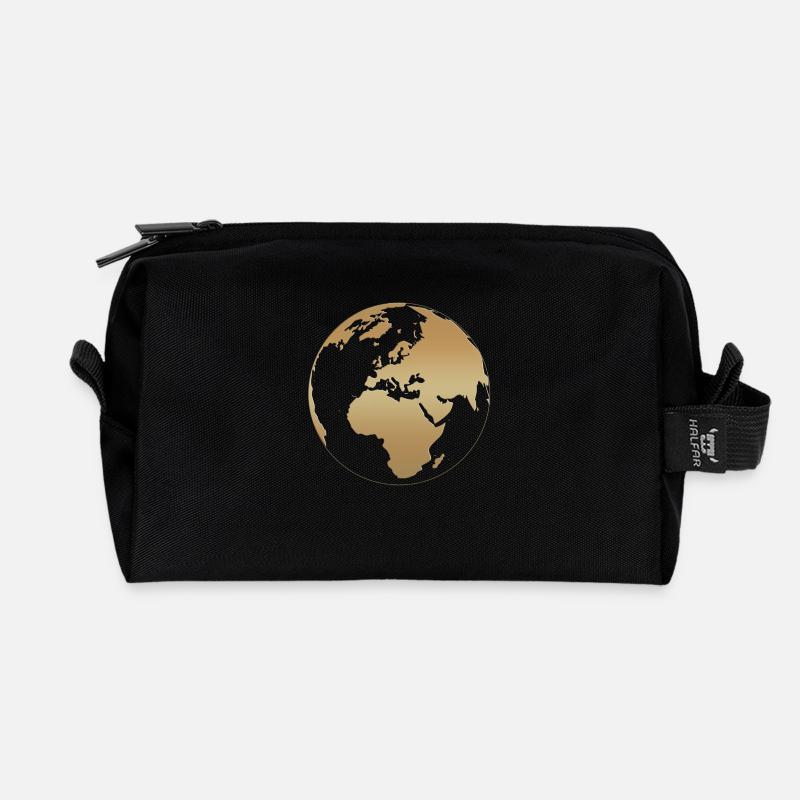 Erdkreis - Recycelte Kulturtasche - Schwarz