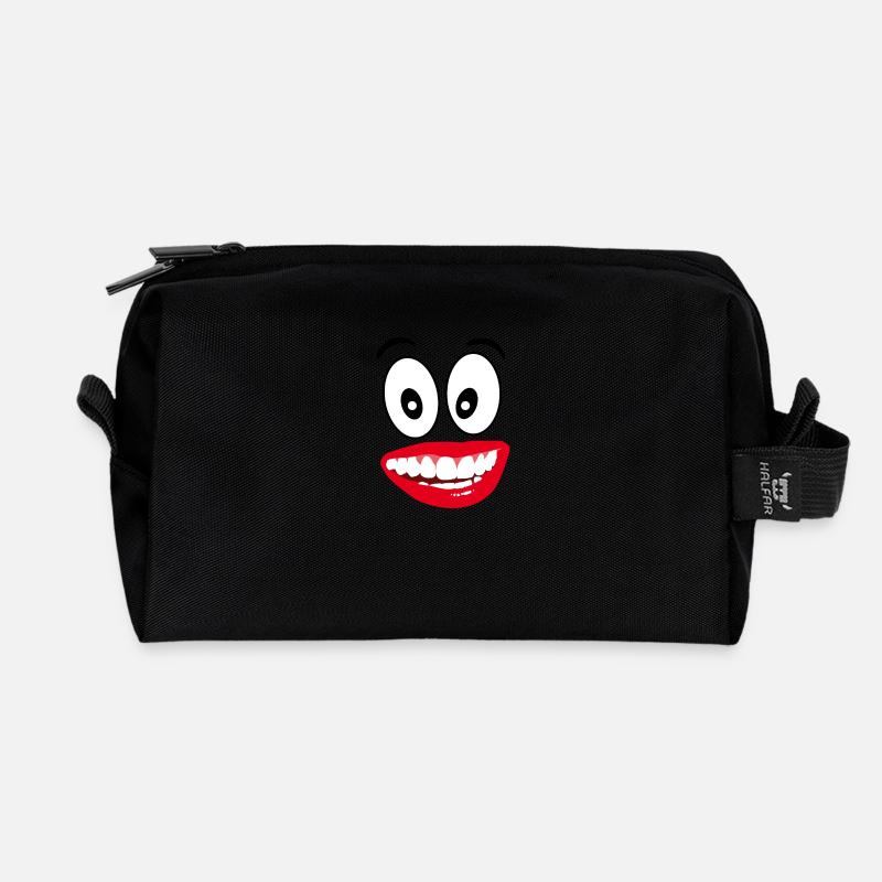 funny face - Recycelte Kulturtasche - Schwarz