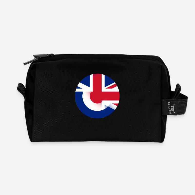 Mod Union Jack combo - Recycled Toiletry Zip Bag - black