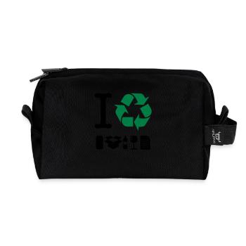 I Recycle - Recycled Toiletry Zip Bag - black - Front