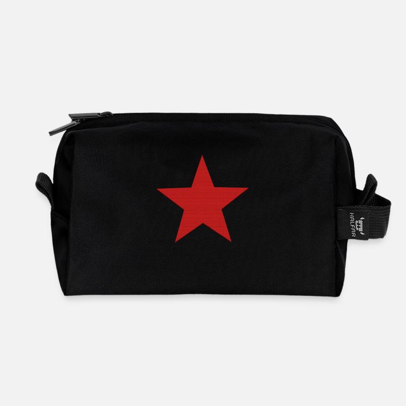 Stern Stern rot - Recycelte Kulturtasche - Schwarz