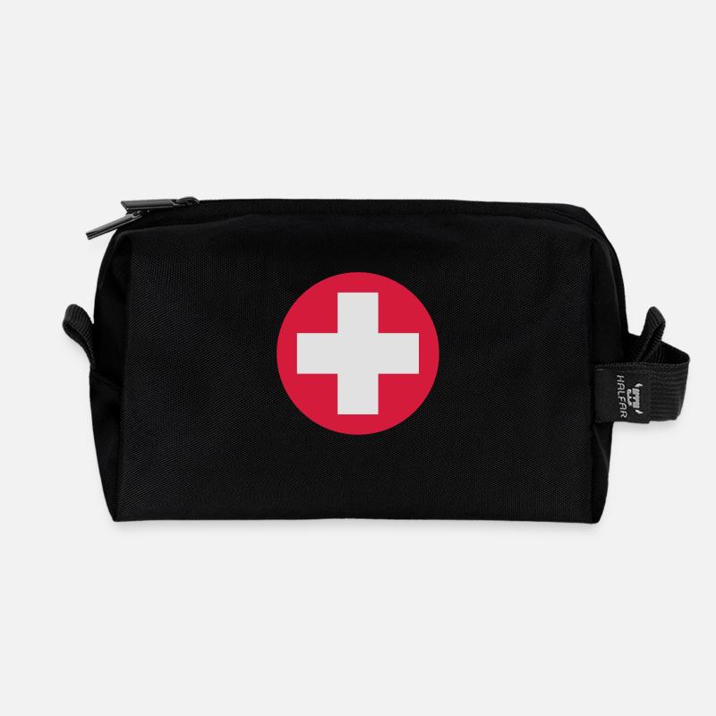 Switzerland8 - Recycelte Kulturtasche - Schwarz