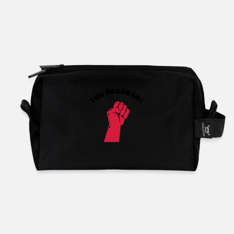 No Pasaran - They shall not pass! - Recycled Toiletry Zip Bag - black