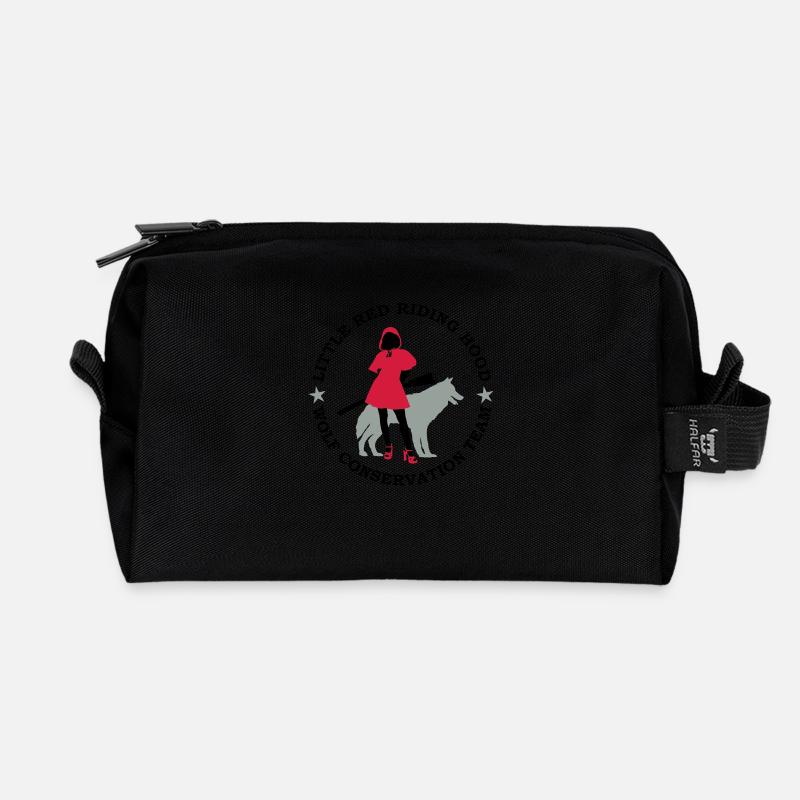 Wolf conservation team - Recycled Toiletry Zip Bag - black