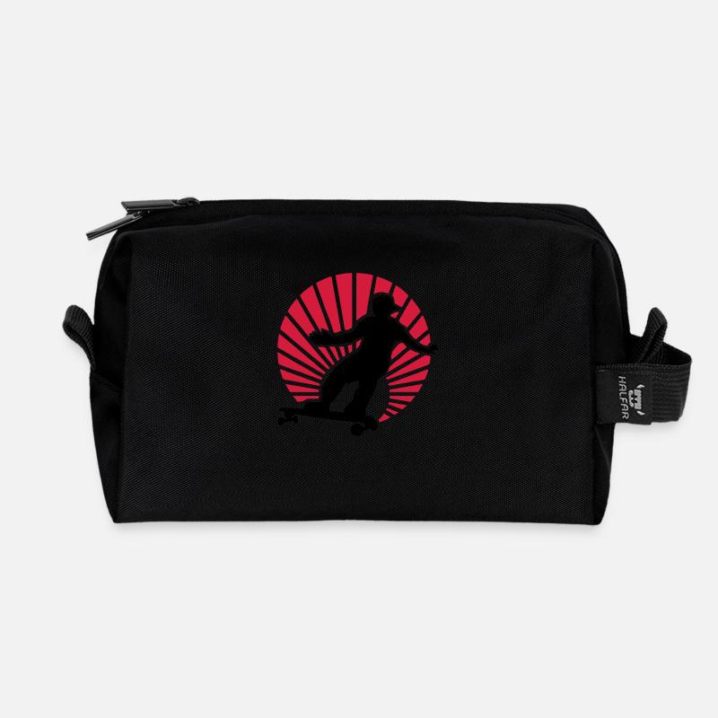 longboard - Recycelte Kulturtasche - Schwarz
