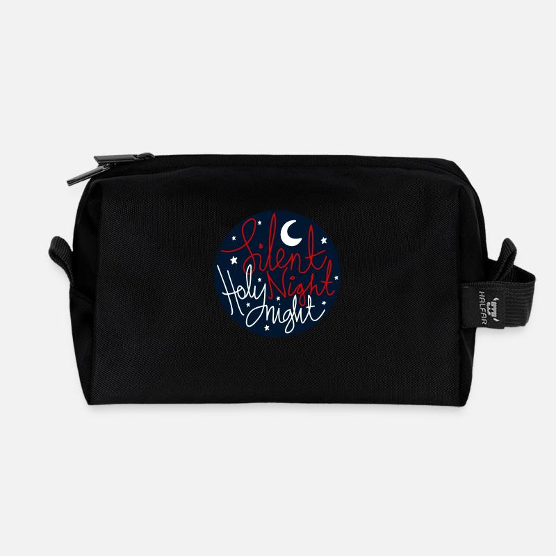 silent Night Holy Night - Recycled Toiletry Zip Bag - black