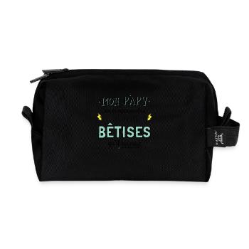 Bêtise papy - Trousse de toilette en tissu recyclé - noir - Devant