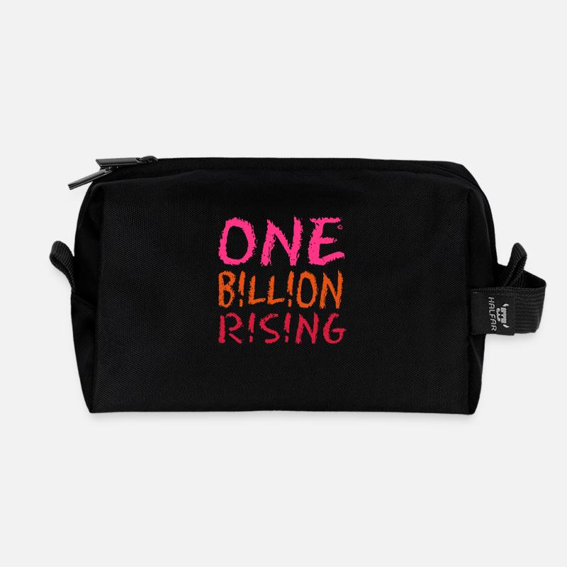 ONE BILLION RISING Schrift - Recycelte Kulturtasche - Schwarz