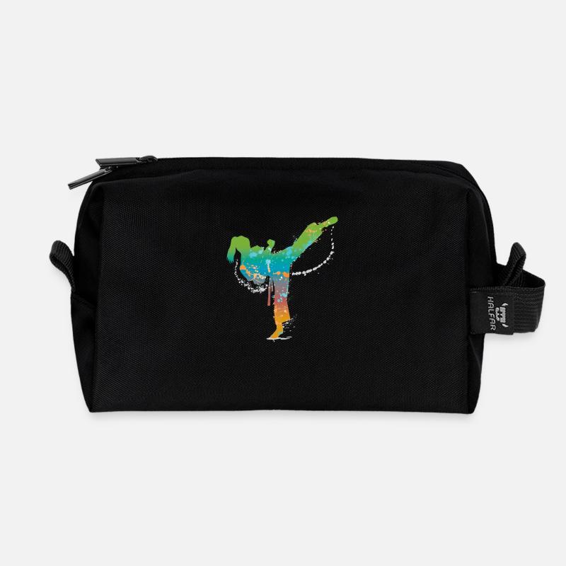martial arts de - Recycelte Kulturtasche - Schwarz