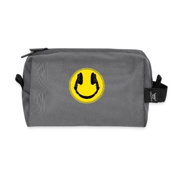 DJ Smilie Kopfhörer Platter - Recycelte Kulturtasche - Anthrazit - Vorne