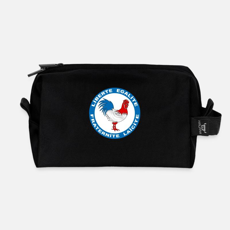 Frankreich Hahn Symbol - Recycelte Kulturtasche - Schwarz