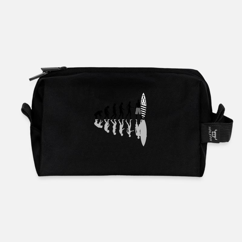 breizh Surfen 02 - Recycelte Kulturtasche - Schwarz