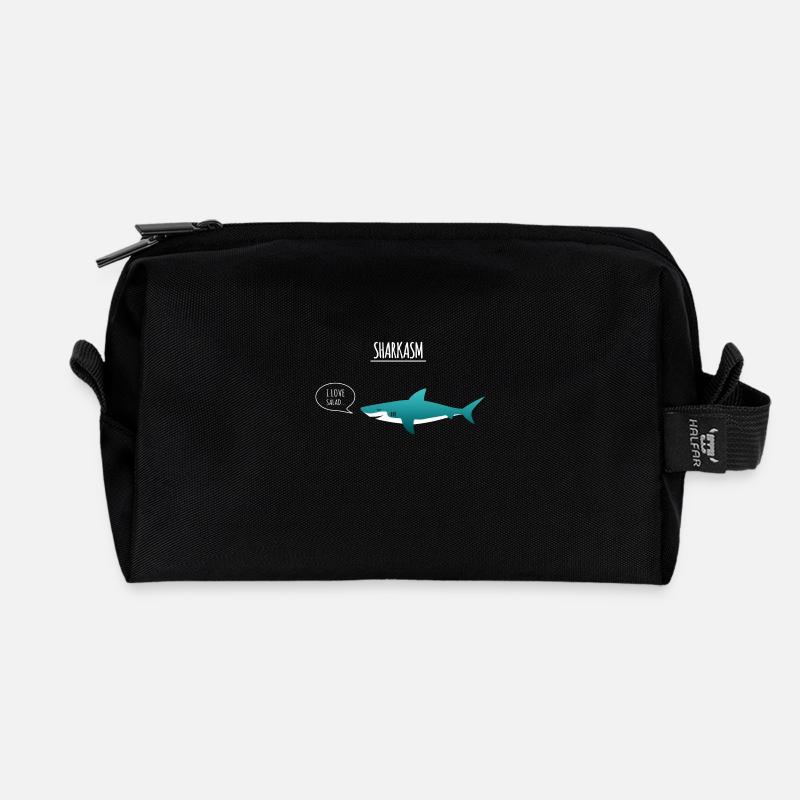 sharkasm - Recycled Toiletry Zip Bag - black