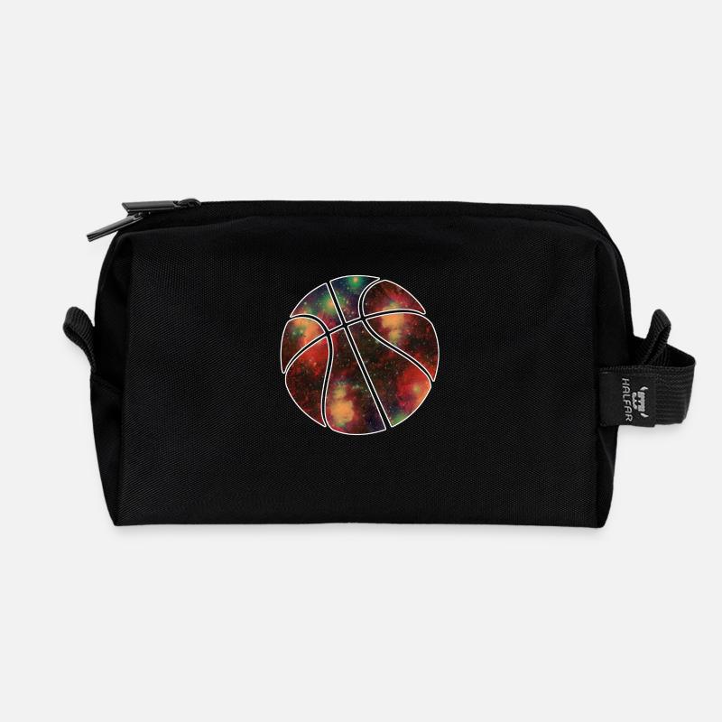 basketball galaxy - Recycelte Kulturtasche - Schwarz