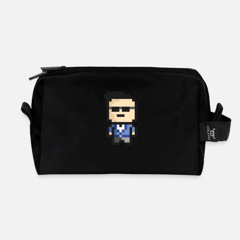 8-Bit-Style - Recycelte Kulturtasche - Schwarz