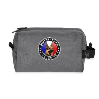 Ecusson rond noir Maitre-Chien Berger allemand - Trousse de toilette en tissu recyclé - anthracite - Devant