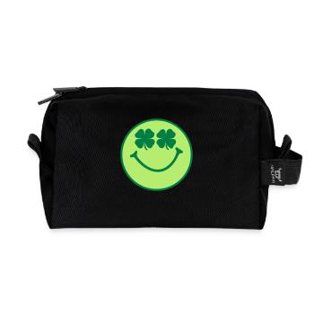 Smiley - Recycled Toiletry Zip Bag - black - Front