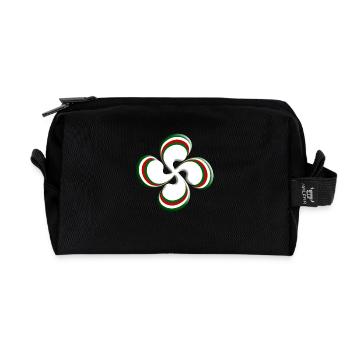 Croix Basque Lauburu - Trousse de toilette en tissu recyclé - noir - Devant