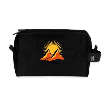 Schöne Berge Wanderweg Sonne - Recycelte Kulturtasche - Schwarz - Vorne