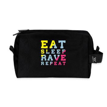 eat sleep rave repeat - Recycelte Kulturtasche - Schwarz - Vorne