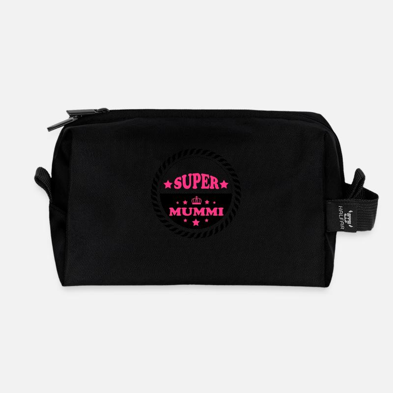 Super mummi - Recycled Toiletry Zip Bag - black