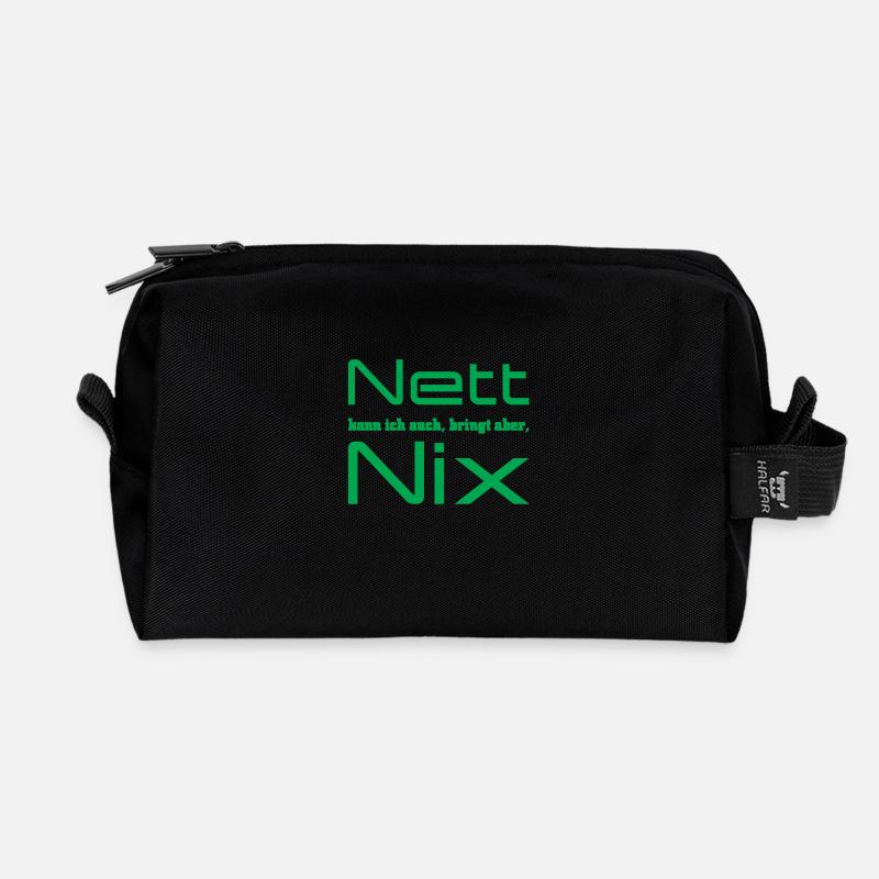 Nett kann ich auch - Recycelte Kulturtasche - Schwarz