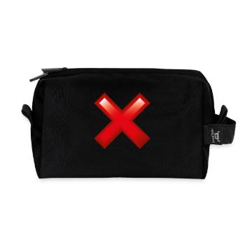 Smiley Cross - Recycelte Kulturtasche - Schwarz - Vorne