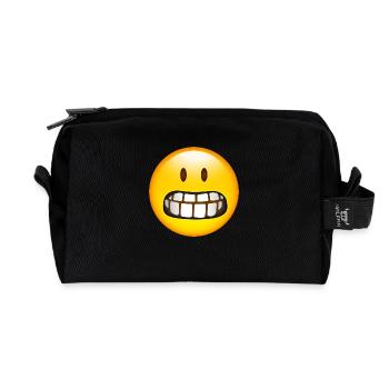 Smiley Glossy Fear - Recycelte Kulturtasche - Schwarz - Vorne