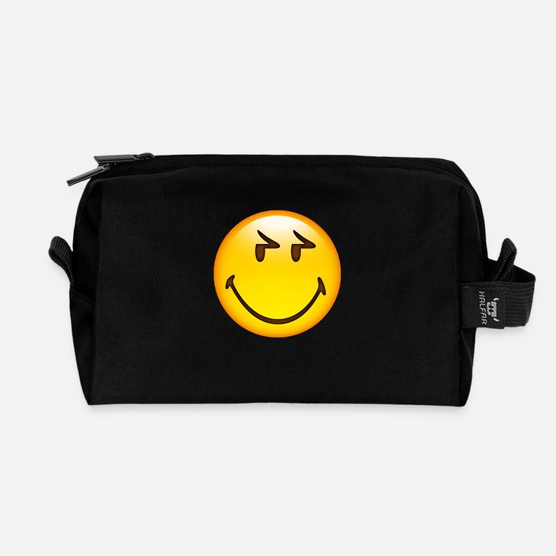 Smiley Glossy Eyelids - Recycelte Kulturtasche - Schwarz