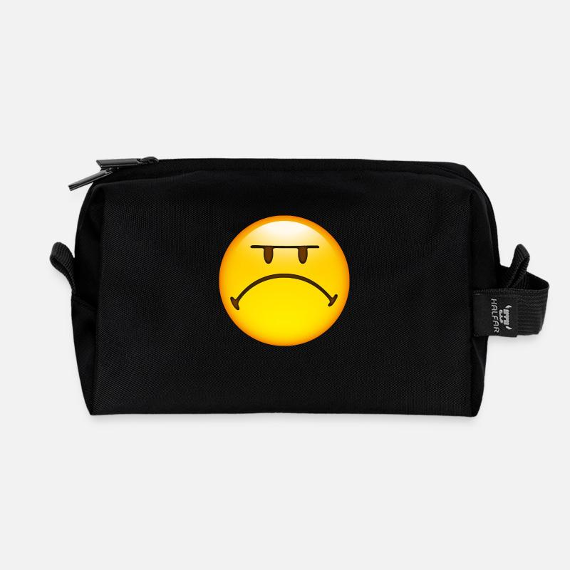 Smiley Mad - Recycelte Kulturtasche - Schwarz