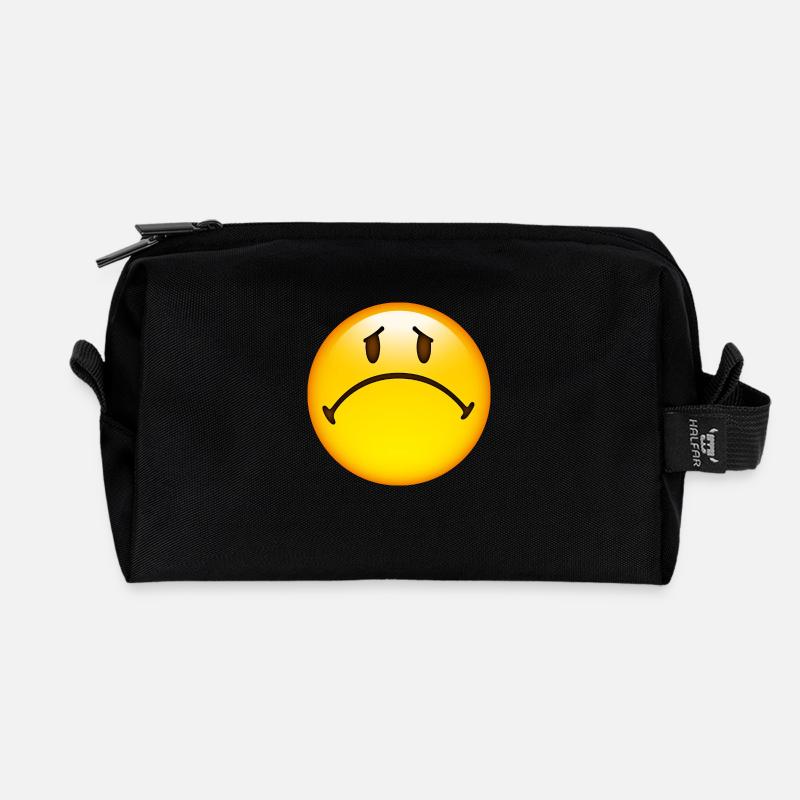 Smiley Sad - Recycelte Kulturtasche - Schwarz