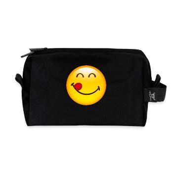 Smiley Tasteful - Recycled Toiletry Zip Bag - black - Front