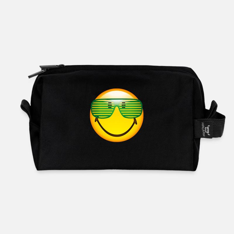 Smiley Sunglasses - Recycelte Kulturtasche - Schwarz