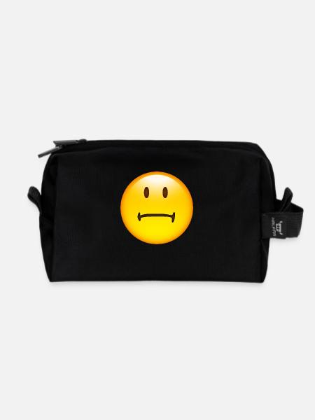 Smiley Bored - Recycelte Kulturtasche - Schwarz