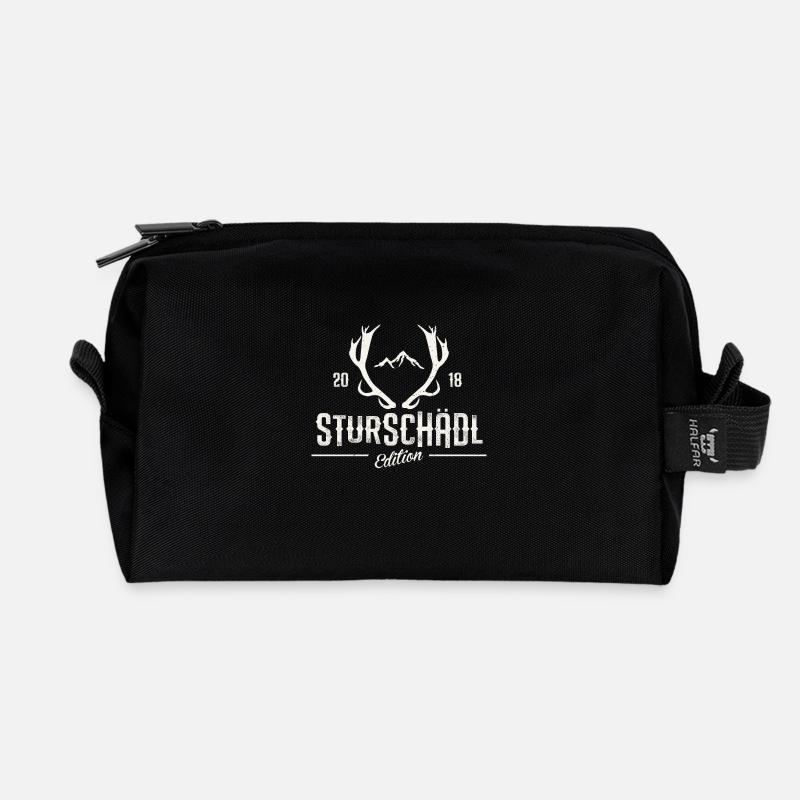 Sturschädl Edition: Für echte Sturköpfe mit Stil - Recycelte Kulturtasche - Schwarz