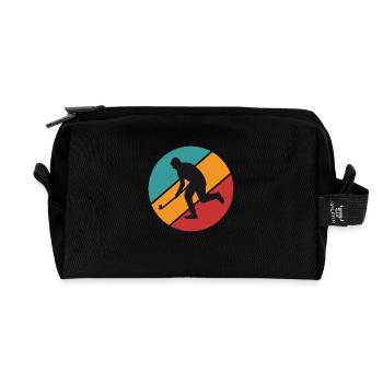 joueur de hockey - Trousse de toilette en tissu recyclé - noir - Devant